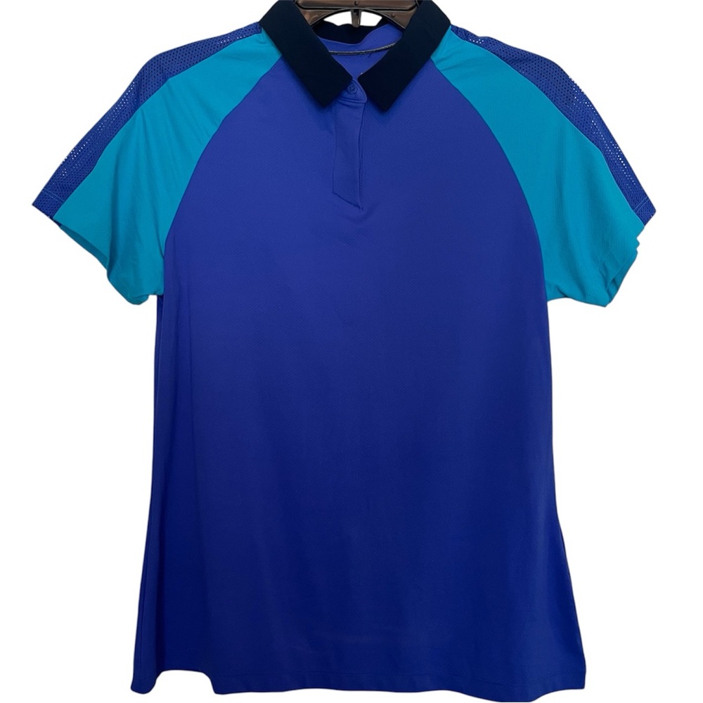 Under Armour Blue and Green Raglan Polo Tee
